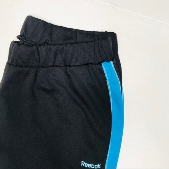 REEBOK Black w/ Blue Capri Striped Sweatpants - Picture 4 of 6